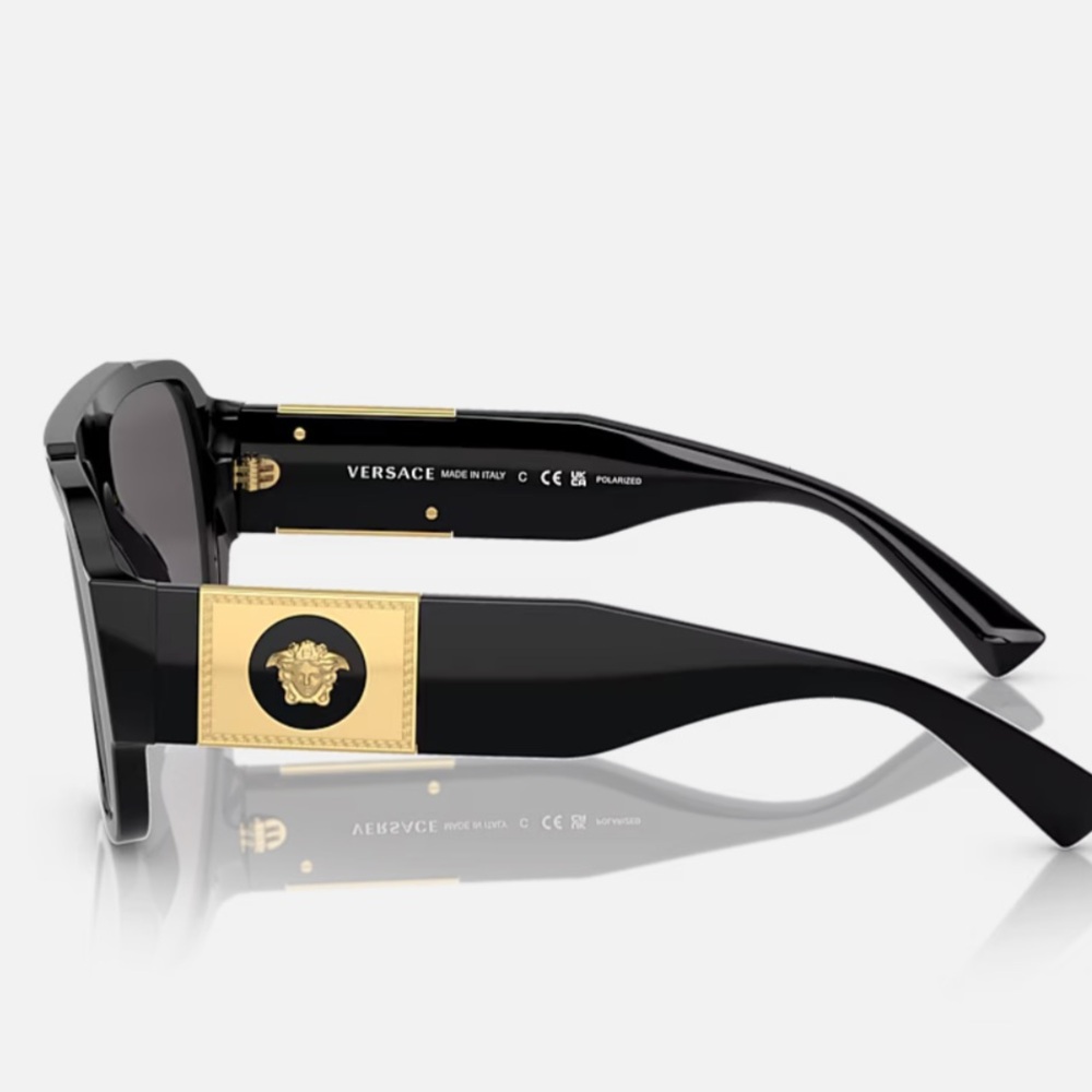 Versace Black Sunglasses with Gold Medusa Plaques - Picture 2 of 11